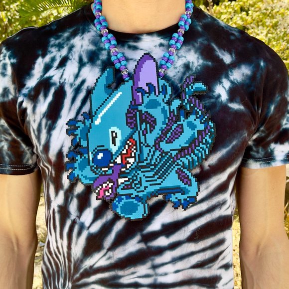 Blue Monster Alien Perler Necklace - Picture 2 of 6